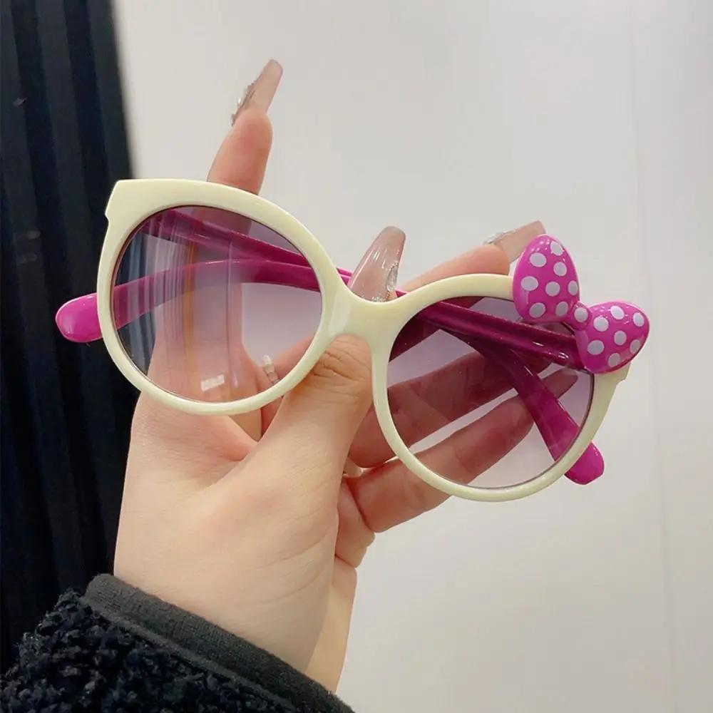 New Plastic Bow Decorated Sunglasses Ultraviolet-Proof Shades Kids Sunglasses Sun Protection Round Frame Kids Eyewear For Party