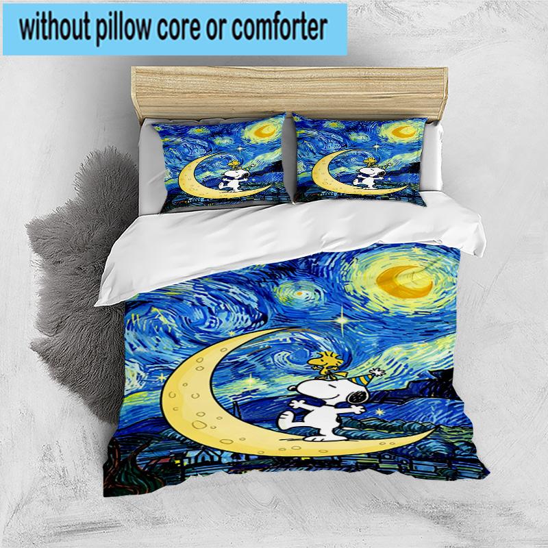 3PCS Snoo-dog Heart Background 3pcs Bedding,Including 3PCS Duvet Cover And 2pcs Pillowcases Perfect for Christmas,Ideal for Bedroom, Dormitory