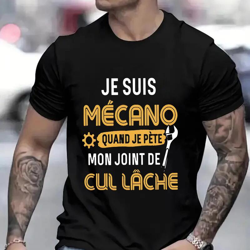 You Know Im Mechano T Shirt Funny French Text Dad Gift Worker Humor Shirts Vintage Tee Casual Oversized Summer Fashion Tshirt
