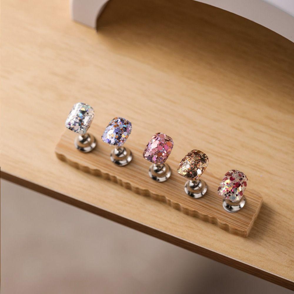 INS False Nail Tip Holder Wooden Nail Holder with Base Nail Display Stand Nail Art Practice