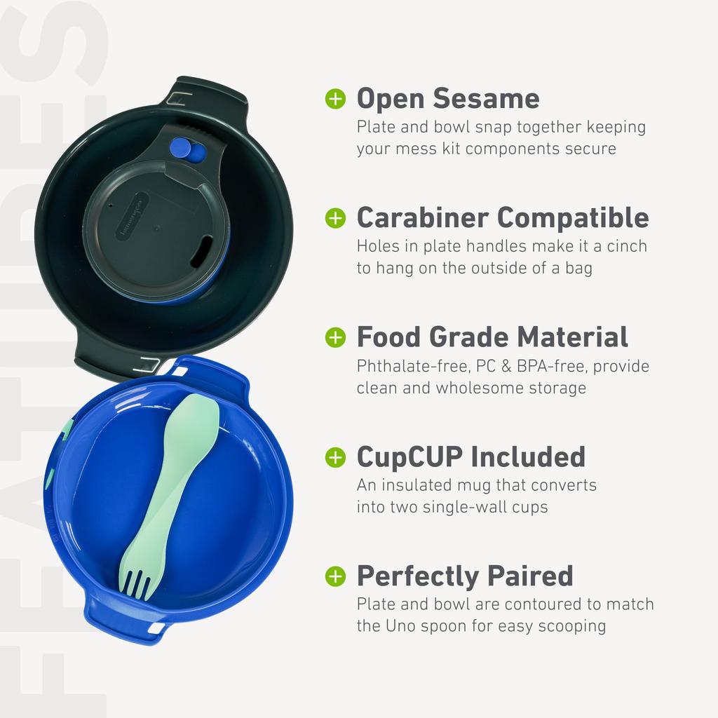 Humangear GoKit 7 Tools Легкий походный набор с переносными изолированными походными принадлежностями и зубочистками Идеальная походная чашка, тарелка, миска класса люкс, -