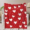 VIKAMA Red Heart Polka Dot Throw Blanket Soft Style Decor for Living Room & Bedroom Holiday Atmosphere Valentine's Day Sofa