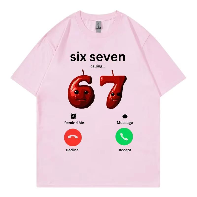 67 Is Calling Funny Meme Tshirt Unisex Unisex High Quality Fashion Oversized Tshirts Summer Casual Cotton Short Sleeve T Shirts