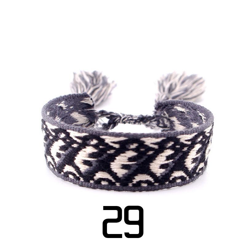 Женская мода ювелирные изделия подарок красочный декоративный узор вышитый ручной работы плетеный браслет в стиле бохо