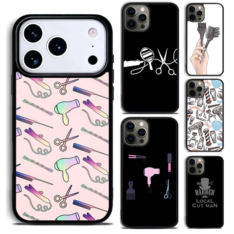 Инструменты парикмахера прическа Чехол для телефона для iPhone 17 16 15 Pro Max Air 14 13 12 11 Plus Ударопрочный чехол