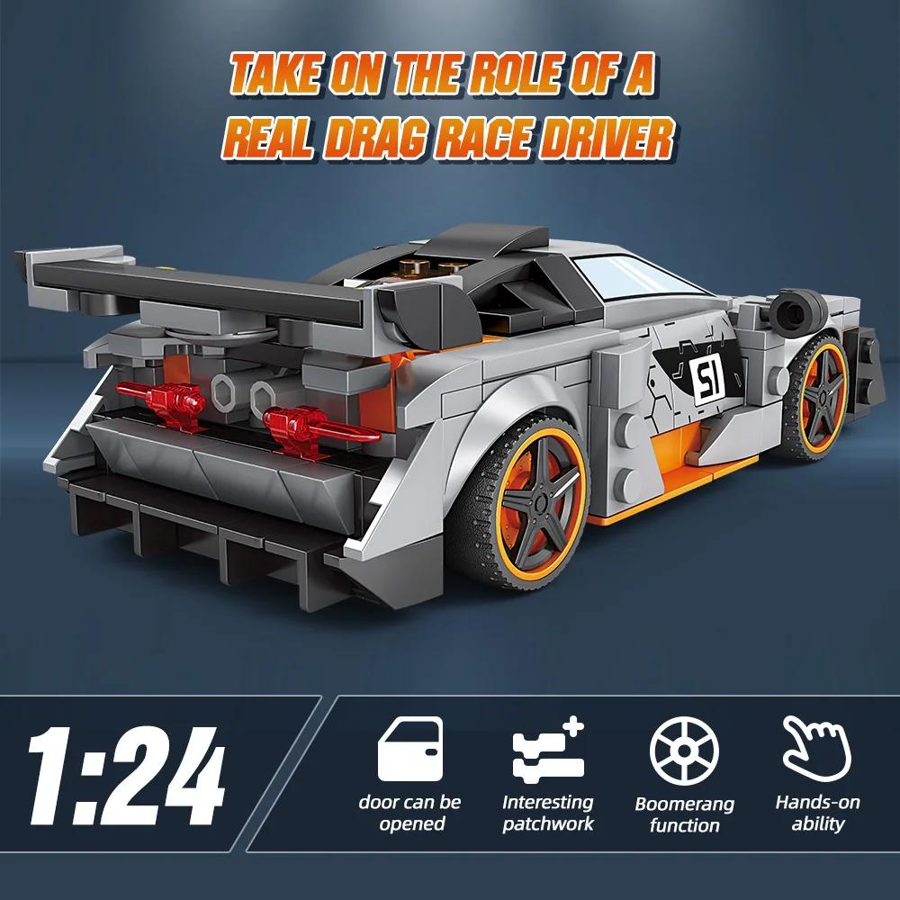 Model Car Kits,Speed Champion Car Senna Building Sets with Display Case, Cool Simulation Cockpit Car Building Blocks, Race Car