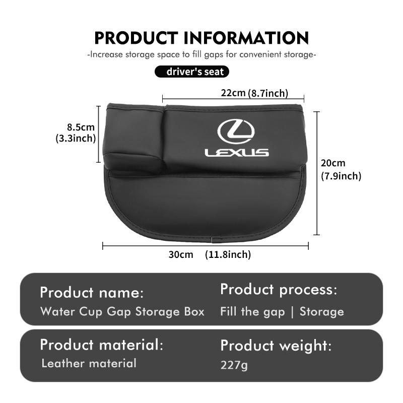 Leather Car Seat Gap Organizer Seat Crevice Storage Holder Box For Lexus CT ES GS NX IS250 RX350 IS200 LX570 UX250h CT200hJT3 