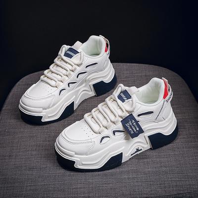 Женские кроссовки на платформе, осенний тренд, повседневные туфли на плоской подошве, женская мода, шнуровка, толстая подошва, удобная вулканизированная обувь