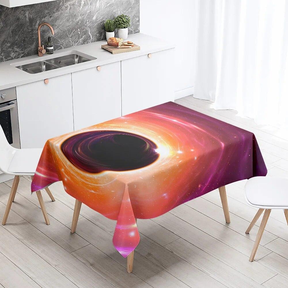 Mysterious Fantasy Space Starry Planet Tablecloth Salon Party Restaurant Decoration Antifouling Waterproof Home Table
