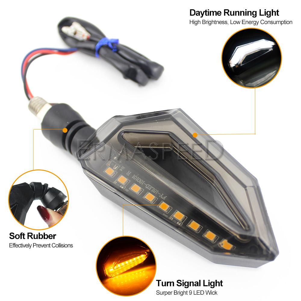 4 шт., универсальные 10 мм мотоциклетные светодиодные указатели поворота, мигалка, передние и задние фонари, индикатор для Yamaha Suzuki