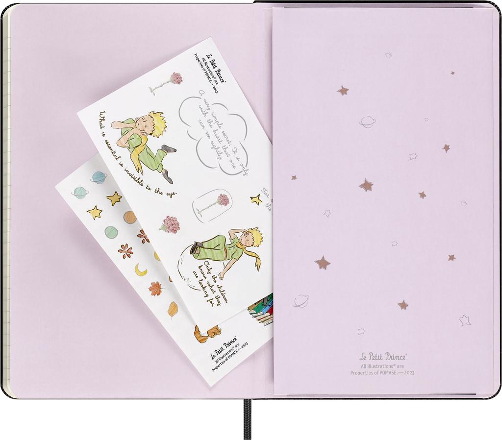 Moleskine Маленький принц Горизонтальный Большой Размер x Блокнот в Подарочной Коробке, Твердый Переплет, В Линию, (13см 21см), черный, (LEPP04QP060BOX)