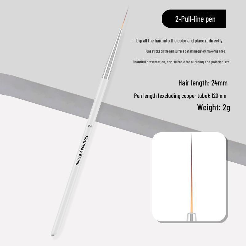 Набор ультратонких японских ручек для нейл-арта: Набор из 5 кистей для создания изящных контуров, вырезания цветов и прорисовки деталей.