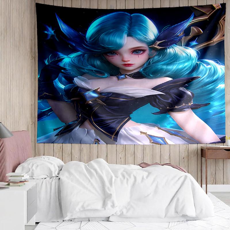 League-of-Legends Print Tapestry, Backdrop, Easy Setup, Ideal for Bedroom, Office & Living Room, with Aesthetic Wall Hanging Decor.
