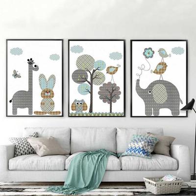Minimalist Cartoon Animals Oil Painting On Canvas Posters Home Decor Wall Art Painting Wall Pictures for Livingroom Baby Kids Room Decoration