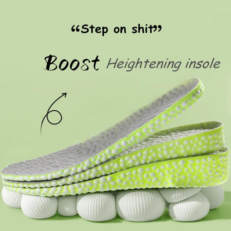 NO.8 Heightening Running Insole for Shoes PU Popped Rice Particle Foam Breathable Soft Hiking Protects Knees Templates Feet Men Women
