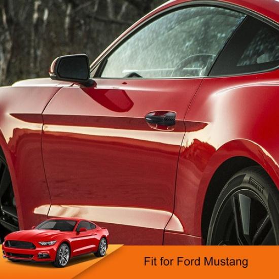 2PCS Carbon Fiber Door Handle Cover Caps For Ford Mustang 2015- Accessories