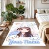 Crystal Velvet Rug Custom Name Text, Soft Non Slip Floor Mat Home DecorCinnamoroll