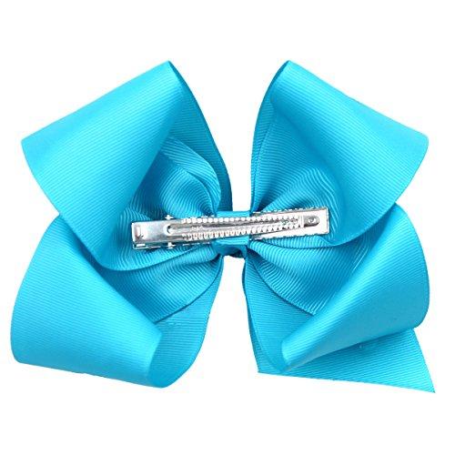 40 Large 6-Inch Hair Bows - Grosgrain Ribbon with Secure Nickel-Plated Clips, 40 Vibrant Colors for Toddlers, Kids, Boys and Teens