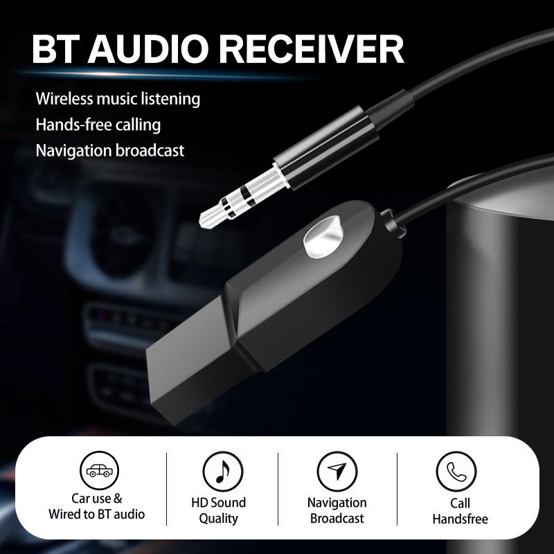 FONKEN Usb Bluetooth-адаптер 5,0 AUX Adaptador для автомобильного навигационного приемника Компьютерный динамик Беспроводной аудиопередатчик для наушников