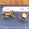 Solid Brass Crab Pen Holder & Tea Pet Decoration Ornament