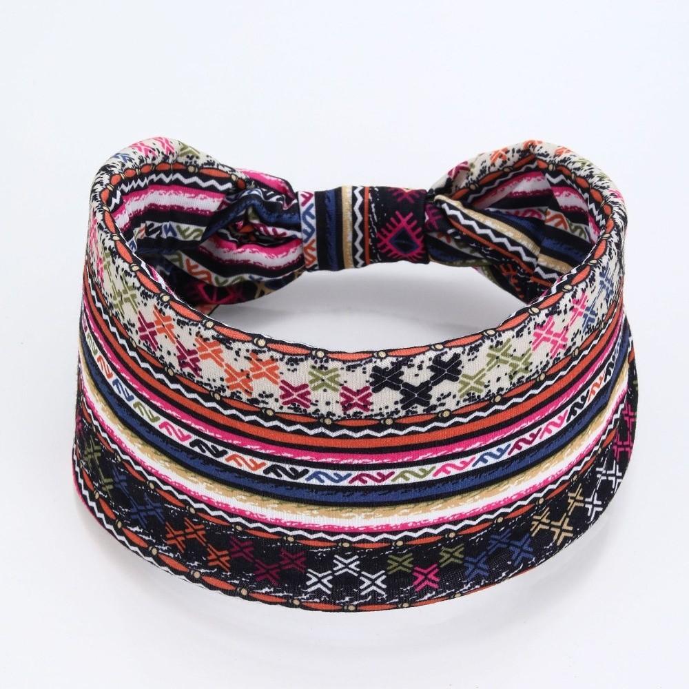 Широкие повязки на голову Boho, эластичный принтованный платок на голову, новая мягкая бандана для йоги