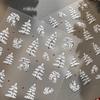 Embossed Christmas Tree Nail Art Stickers 2025 New Simple White Polka Dot Nail Stickers Christmas Decoration