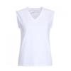 Shop   Women S Wide V Neck SleeVeleSS Tee Plain Korean White Dai wSh 20769 White
