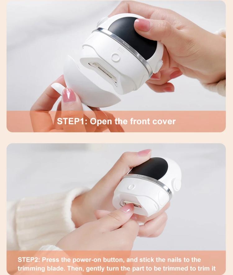 Электрическая автоматическая машинка для стрижки ногтей, перезаряжаемый триммер для ногтей с пилочкой для ногтей для детей, портативный инструмент для маникюра