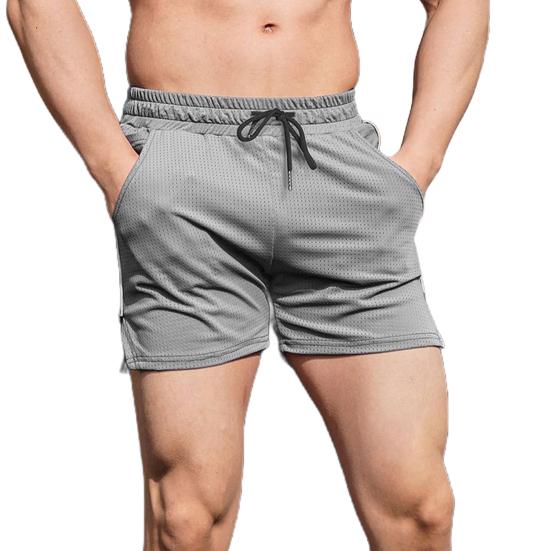 Мужские шорты, однотонный дизайн, стандартный крой, повседневные шорты с карманами, эластичный шнурок на талии, быстросохнущие спортивные шорты