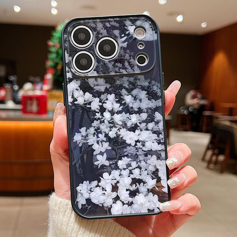 Чехол с узором «Цветы на дереве» для iPhone 17 Pro Max Чехол iPhone 16 15 14 13 Pro Max Магнитный для Magsafe Гибридный Тонкий Матовый Чехол