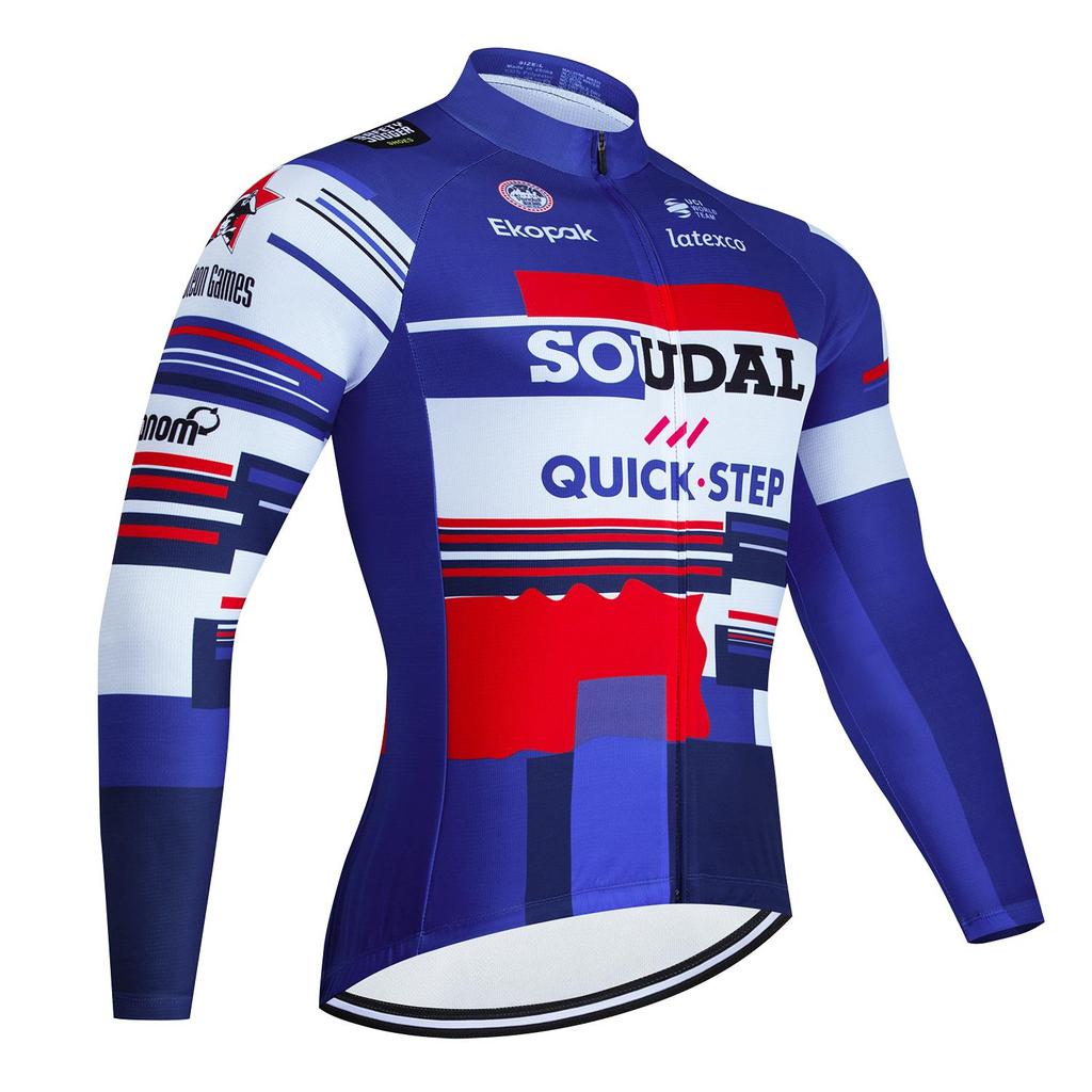 QUICK STEP Team Осенняя веломайка для мужчин с длинными рукавами Peo Велосипедная одежда MTB Maillot Ropa Ciclismo Спортивная форма для велосипедистов