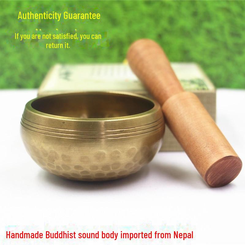 Изготовленная вручную непальская латунная тибетская поющая чаша для медитации и молитв.