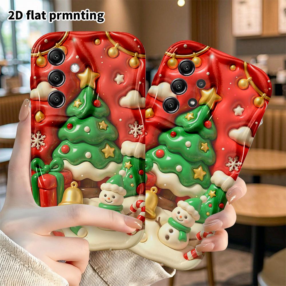 Phone case: 2D flat, suitable for Samsung Galaxy A34 A35 M05 M06 S20 S22 S21 FE Plus 5G protective case, Christmas theme, perfect holiday gift for Chr