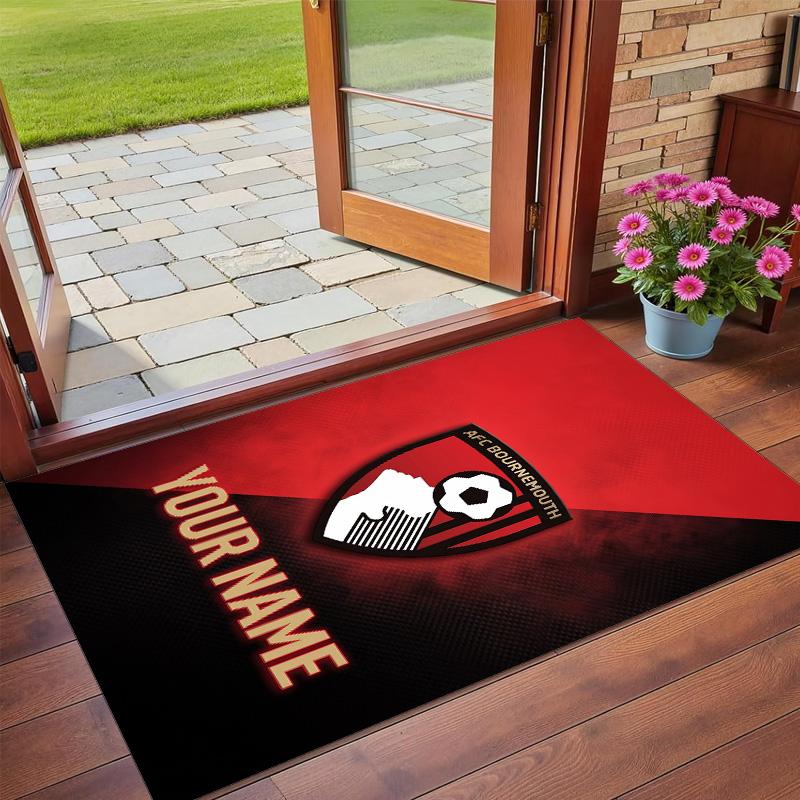 Crystal Velvet Rug Custom Name Text, Soft Non Slip Floor Mat Home DecorBournemouth Football