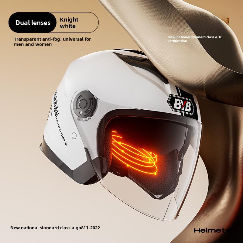 Мотоциклетный шлем с защитой от запотевания, сертифицированный по классу A 3C — на все времена года, с двойной линзой, универсальная посадка