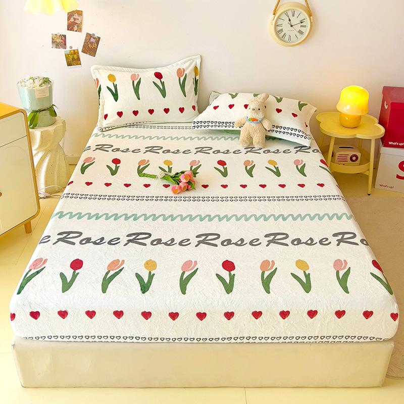 Простыня в мультяшном стиле, бархатное покрывало 120x200, зимняя простыня на резинке, приятная для кожи, простыни из постельного белья, драпа де литр (Нет наволочки)