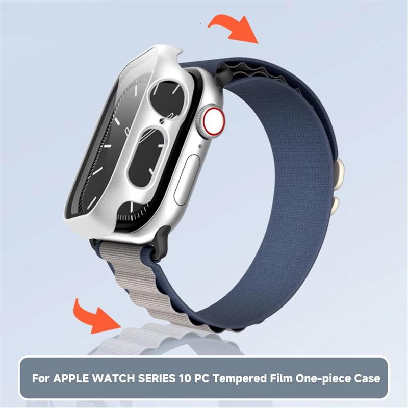 Закаленное стекло+чехол для Apple Watch серии 10 46 мм 42 мм бампер Защитный матовый жесткий чехол для ПК iWatch 42 46 Аксессуары