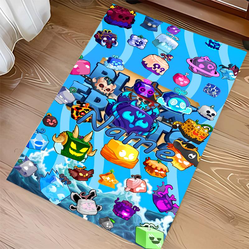Custom personalization Game Blox Fruits Print Area Rug - Soft, Washable Non-Slip Indoor Mat,Living Room,Home&Office Decorative Rug