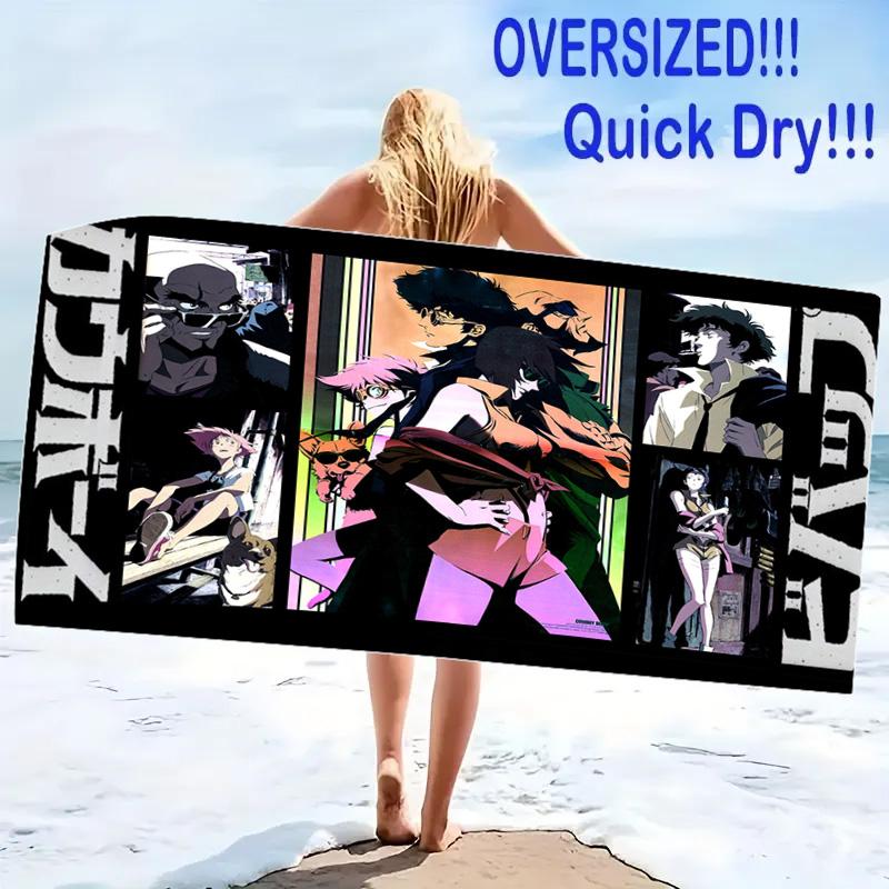 CowboyBebop Print Beach Towel, Large Soft Quick Dry Towel for Beach Camping Swimming