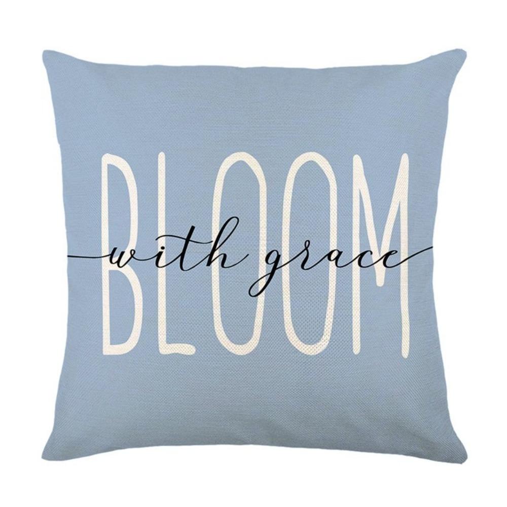 Linen Hydrangea Cushion Cover Flower Printed Cushion Case Pillowslip Throw Pillow Cover  Bedroom