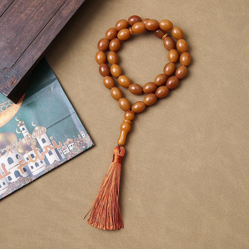 Ручной работы 33-бусинный тасбих: Исламские молитвенные бусы с Ближнего Востока