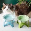 Household Products Ceramic Pet Bowl Iron Frame Neck Protection Ufo Canned Water Bowl High Shallow Mouth Universal Pet Feeding