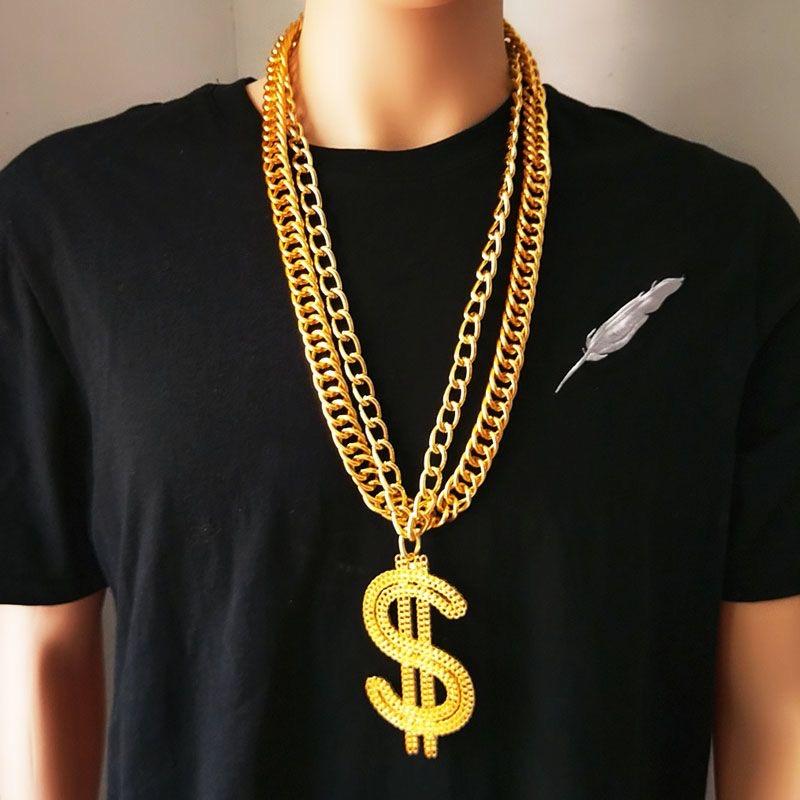 Exaggerated necklace stage props acrylic plastic necklace masquerade ball Carnival necklace men's and women's round buckle chain