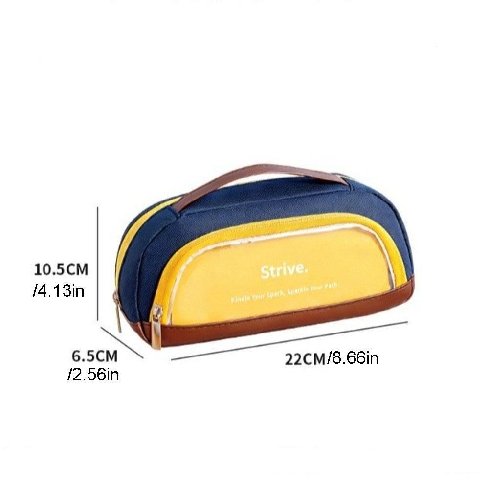 Contrasting Color Minimalist Pen Bag Large Capacity Pencil Case Pencil Pouch School Supplies