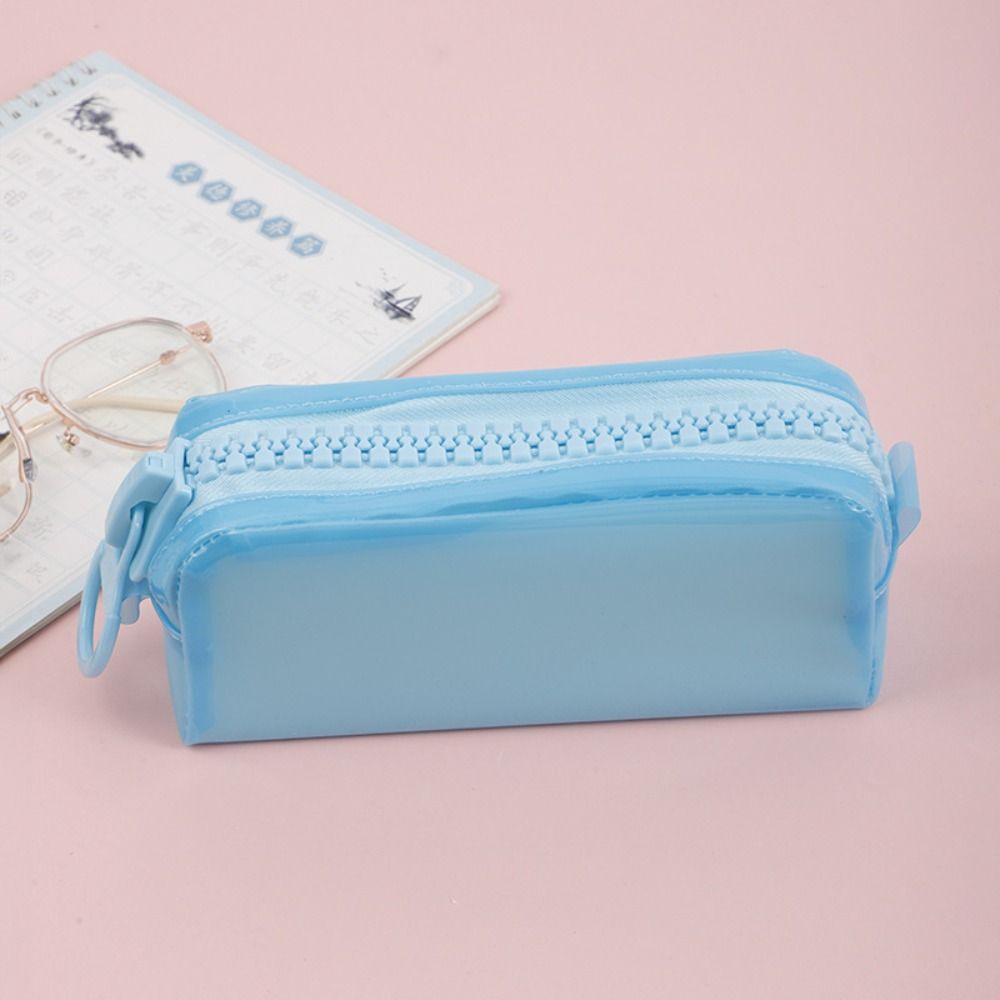 Large Capacity Zipper Transparent Pencil Case High Appearance Portable Makeup Pouch Children
