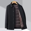 High-end Double-sided Cashmere Coat for Men, Middle-aged and Elderly Dads, Woolen Woolen Coat, Mid-length Down Liner Top