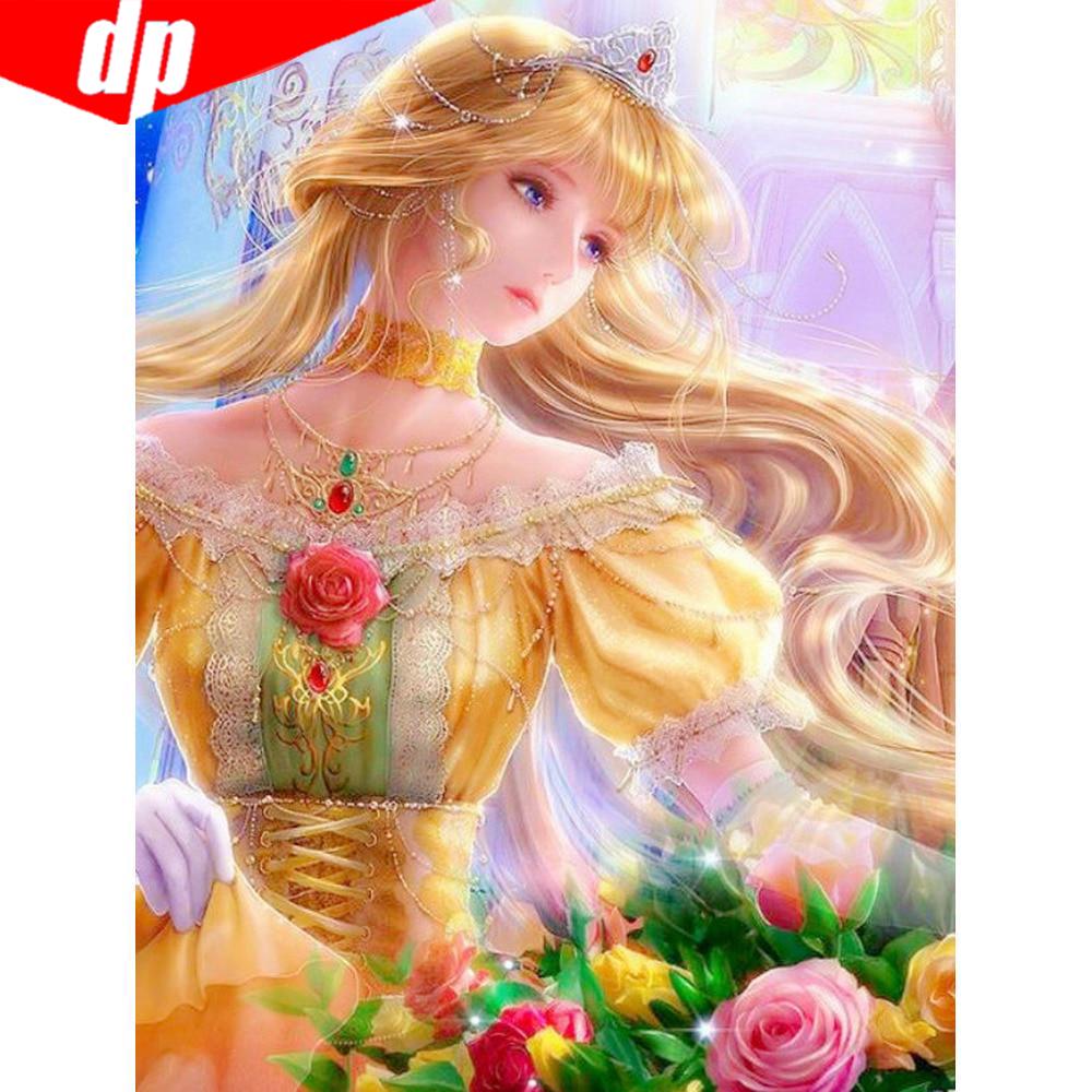 5D Diamond Painting Fairy Full Round Diamond Mosaic Cartoon Diamond Embroidery Cross Stitch