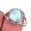 Natural Republic Larimar Gemstone 925 Solid Silver Jewelry Ring Size 7.5 P2A83