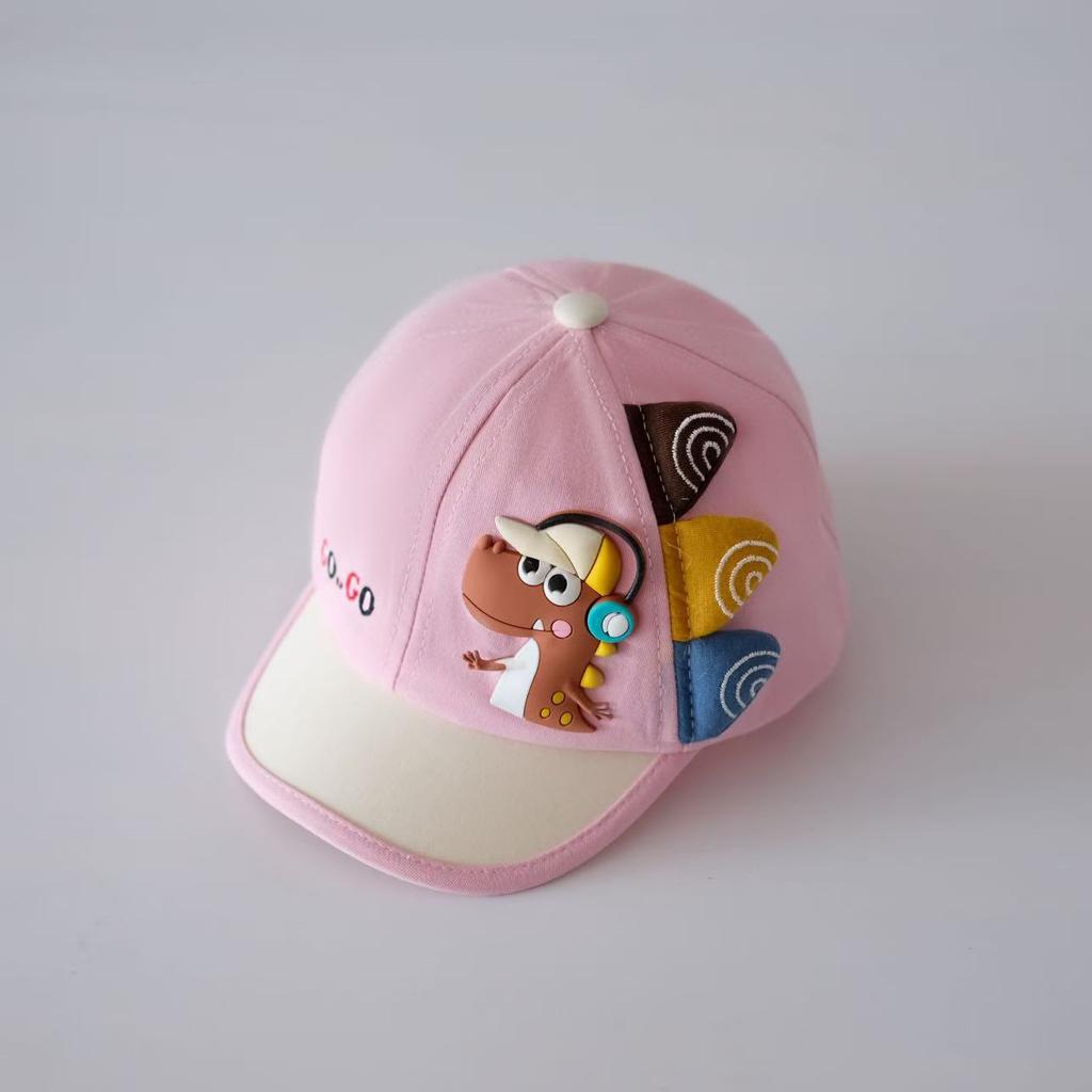 Baby Dinosaur Baseball Cap Cotton Sun Protection Visor Thin Brim Peaked Hat For Boys Girls Spring Autumn Cartoon Infant Headwear
