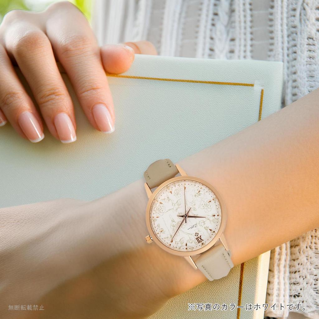 Часы аналоговые кожаный ремешок цветочный узор элегантный розовый Althea [Fieldwork] женские YM088-2